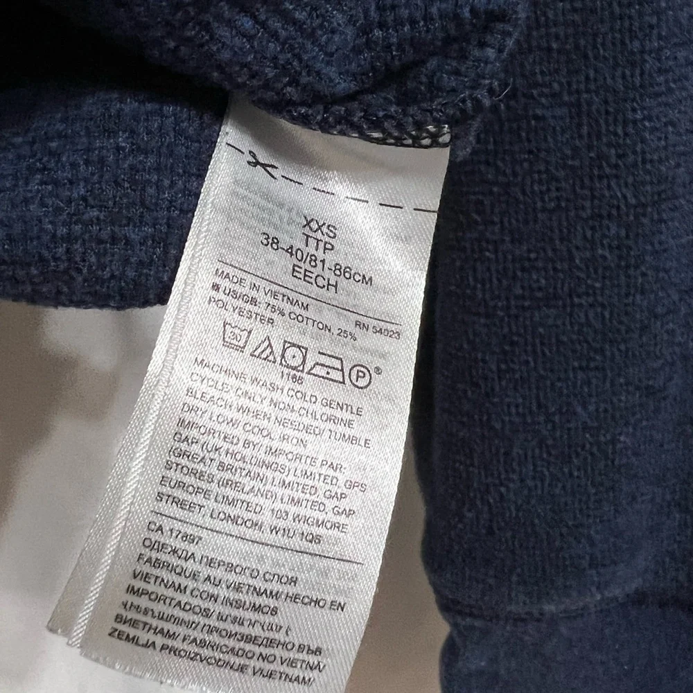 Banana Republic Long Sleeve Thermal Ultra Soft Waffle Shirt, Men’s XXS, Navy